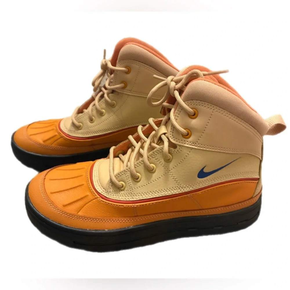 Nike Cream and Orange‎ High-Tops with Blue Swoosh